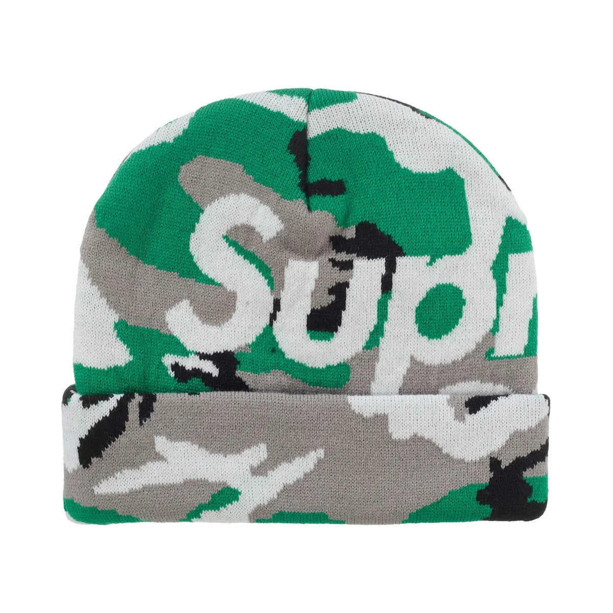 Supreme Camo Big Logo Beanie (FW25) Green Camo