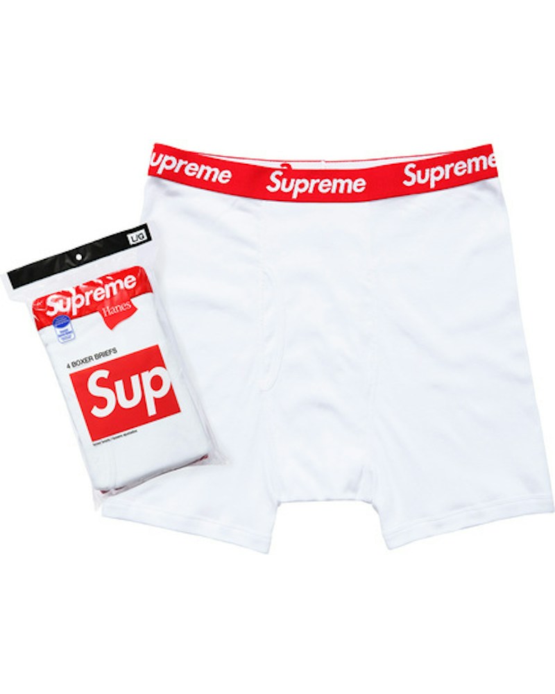 Supreme Hanes Boxer Briefs (4 Pack) White