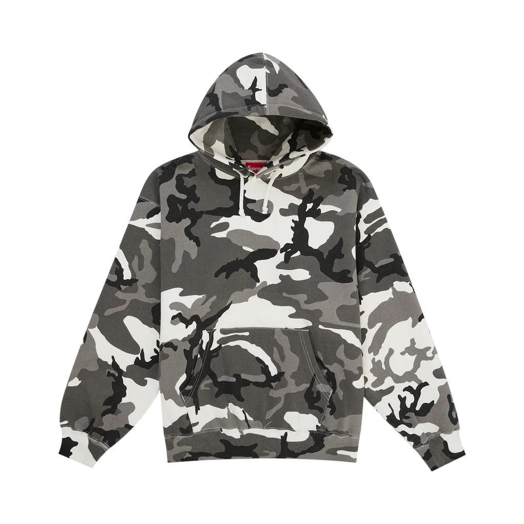 Supreme Satin Applique Hooded Sweatshirt Snow Camo